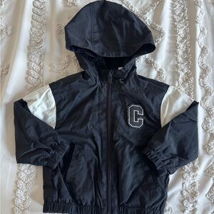 Zara Kids Black and White Hooded Raincoat